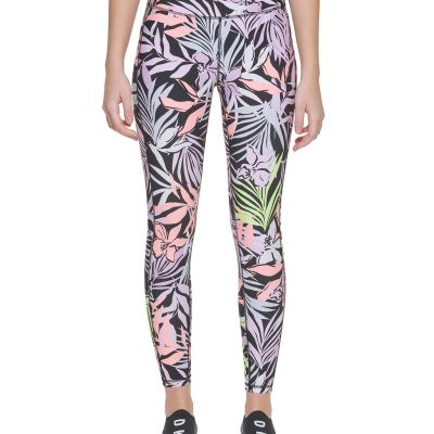 $70 Dkny Womens Tight Printed High Waist Performance Leggings Pink Size Medium